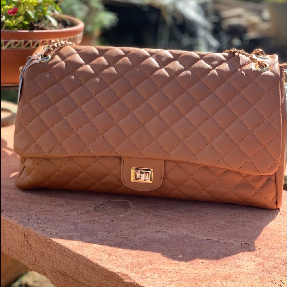 Caramel Vegan Leather Handbag NWT